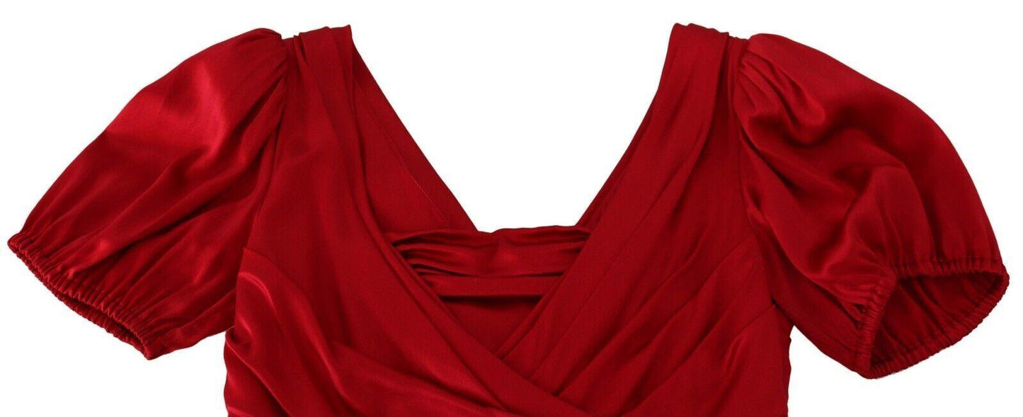 Dolce & Gabbana Elegant Red Silk Stretch Mermaid Dress - Arichezz.store