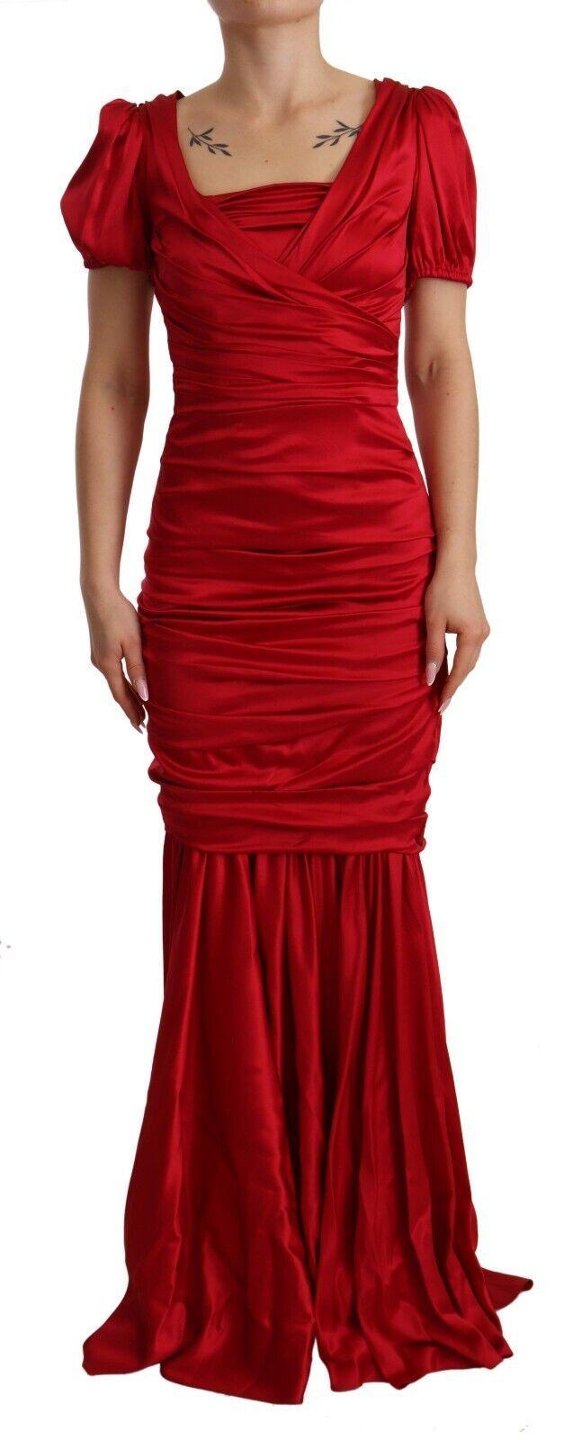 Dolce & Gabbana Elegant Red Silk Stretch Mermaid Dress - Arichezz.store