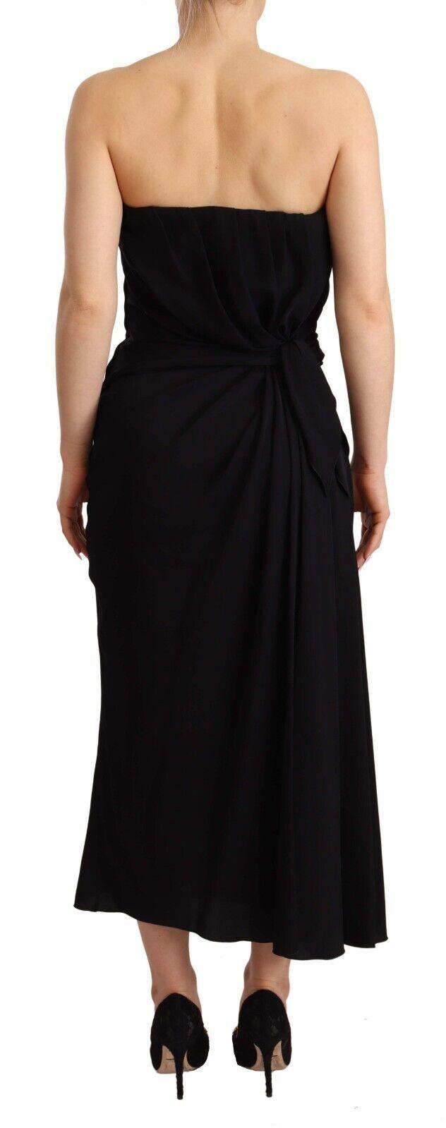 Dolce & Gabbana Elegant Strapless Silk Midi Dress - Arichezz.store