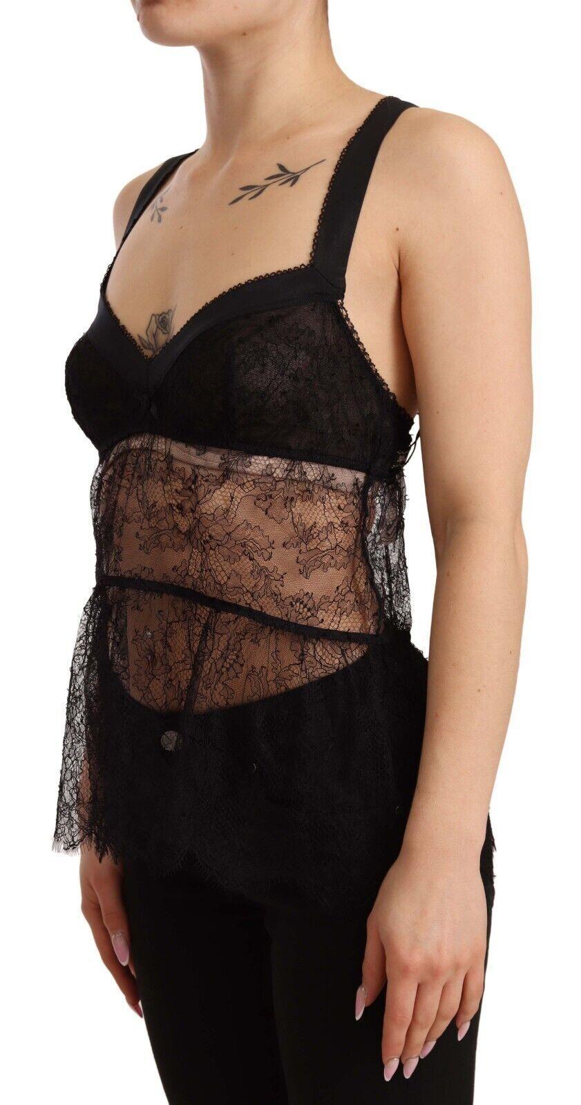 Dolce & Gabbana Elegant Black Silk Lingerie Chemise - Arichezz.store