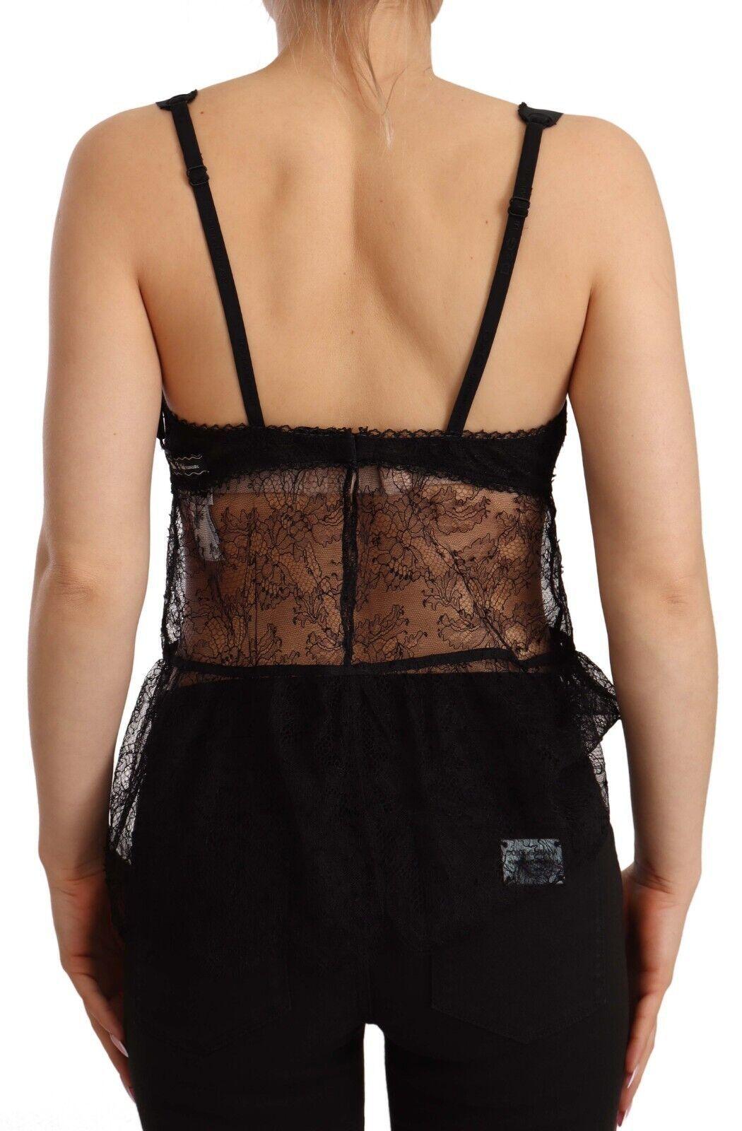 Dolce & Gabbana Elegant Black Silk Lingerie Chemise - Arichezz.store