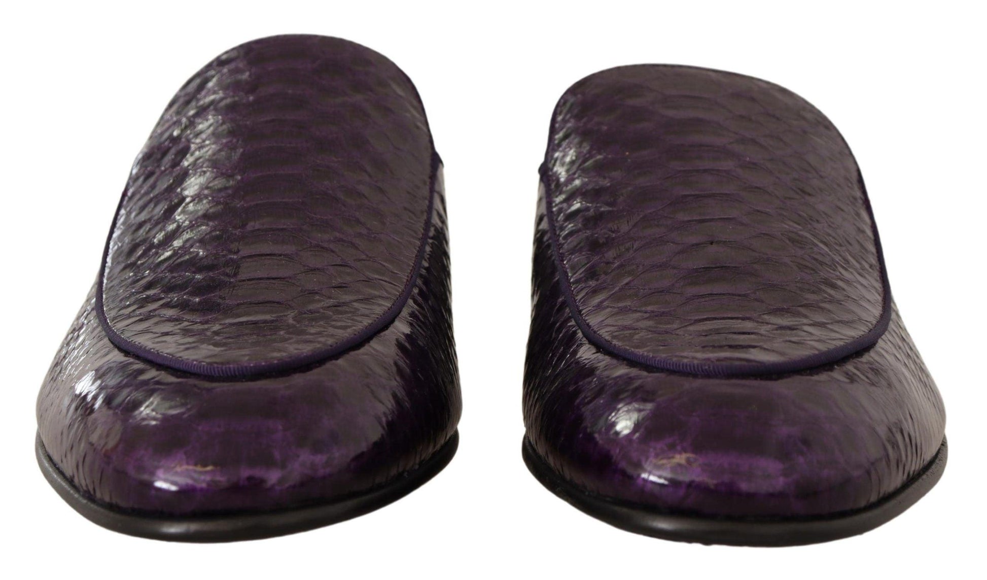 Dolce & Gabbana Purple Exotic Python Leather Slides - Arichezz.store