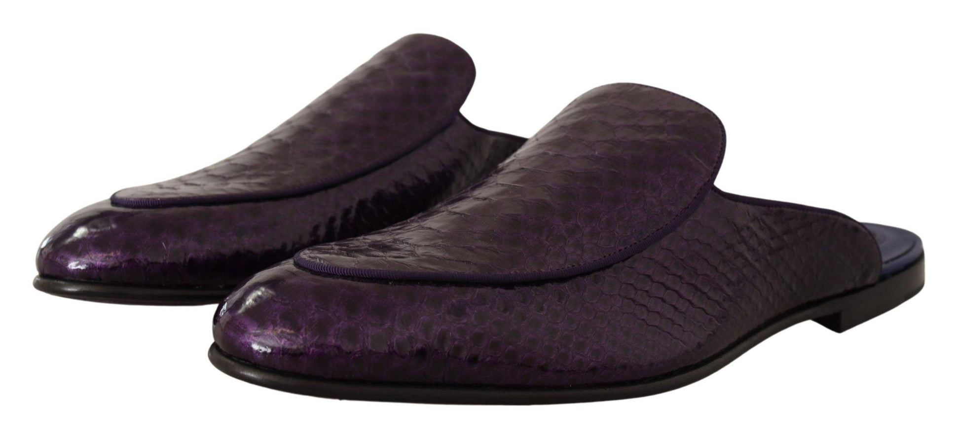 Dolce & Gabbana Purple Exotic Python Leather Slides - Arichezz.store