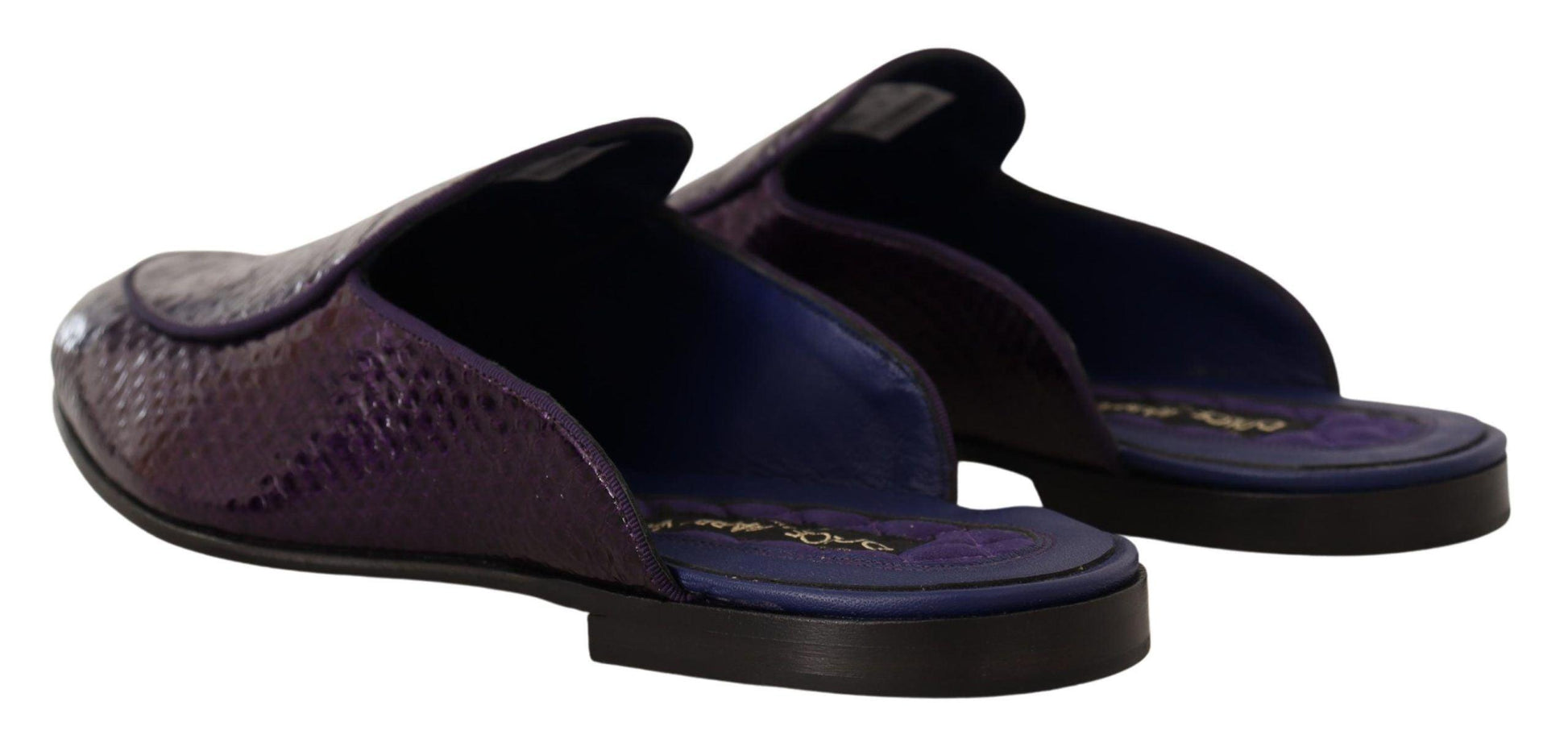 Dolce & Gabbana Purple Exotic Python Leather Slides - Arichezz.store