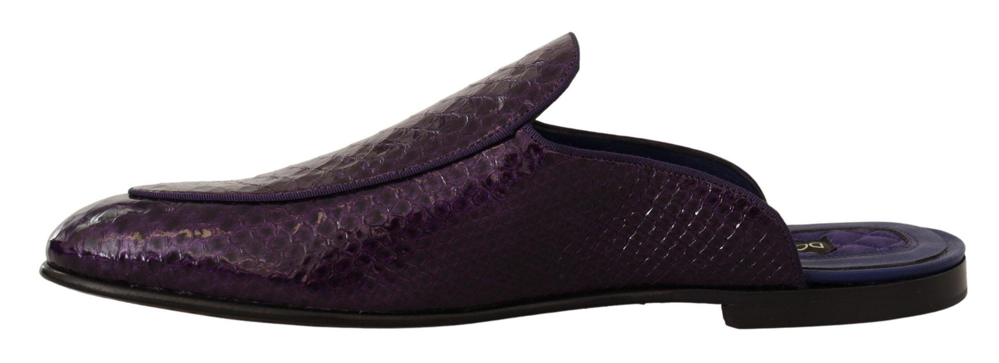 Dolce & Gabbana Purple Exotic Python Leather Slides - Arichezz.store