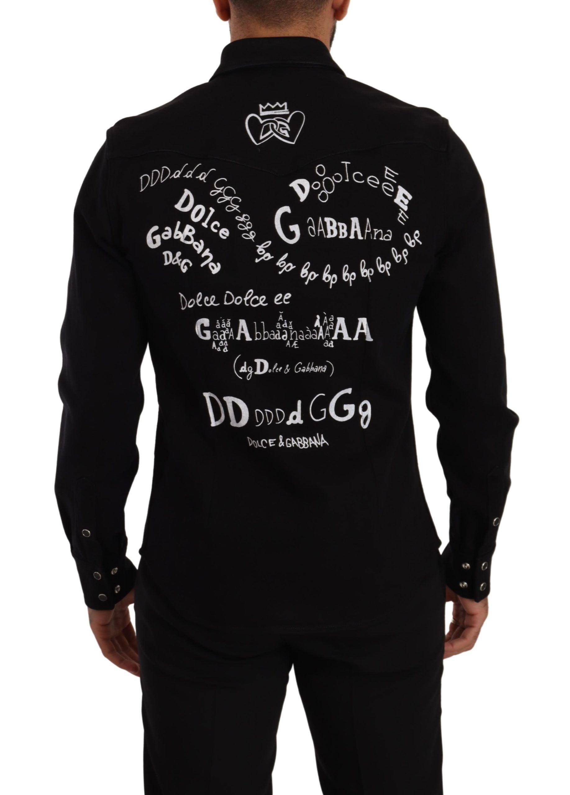 Dolce & Gabbana Slim Fit Casual Black Designer Shirt - Arichezz.store