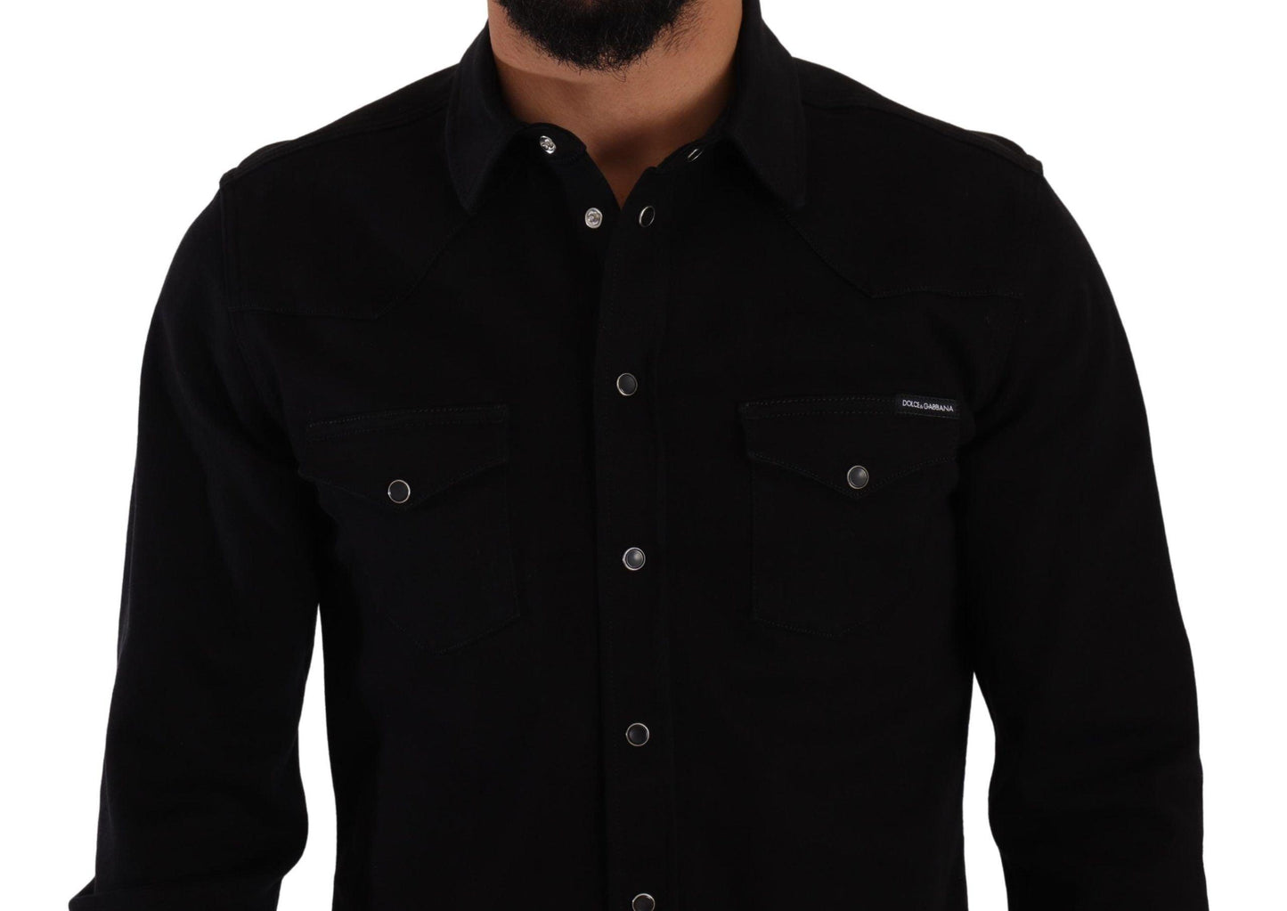 Dolce & Gabbana Slim Fit Casual Black Designer Shirt - Arichezz.store