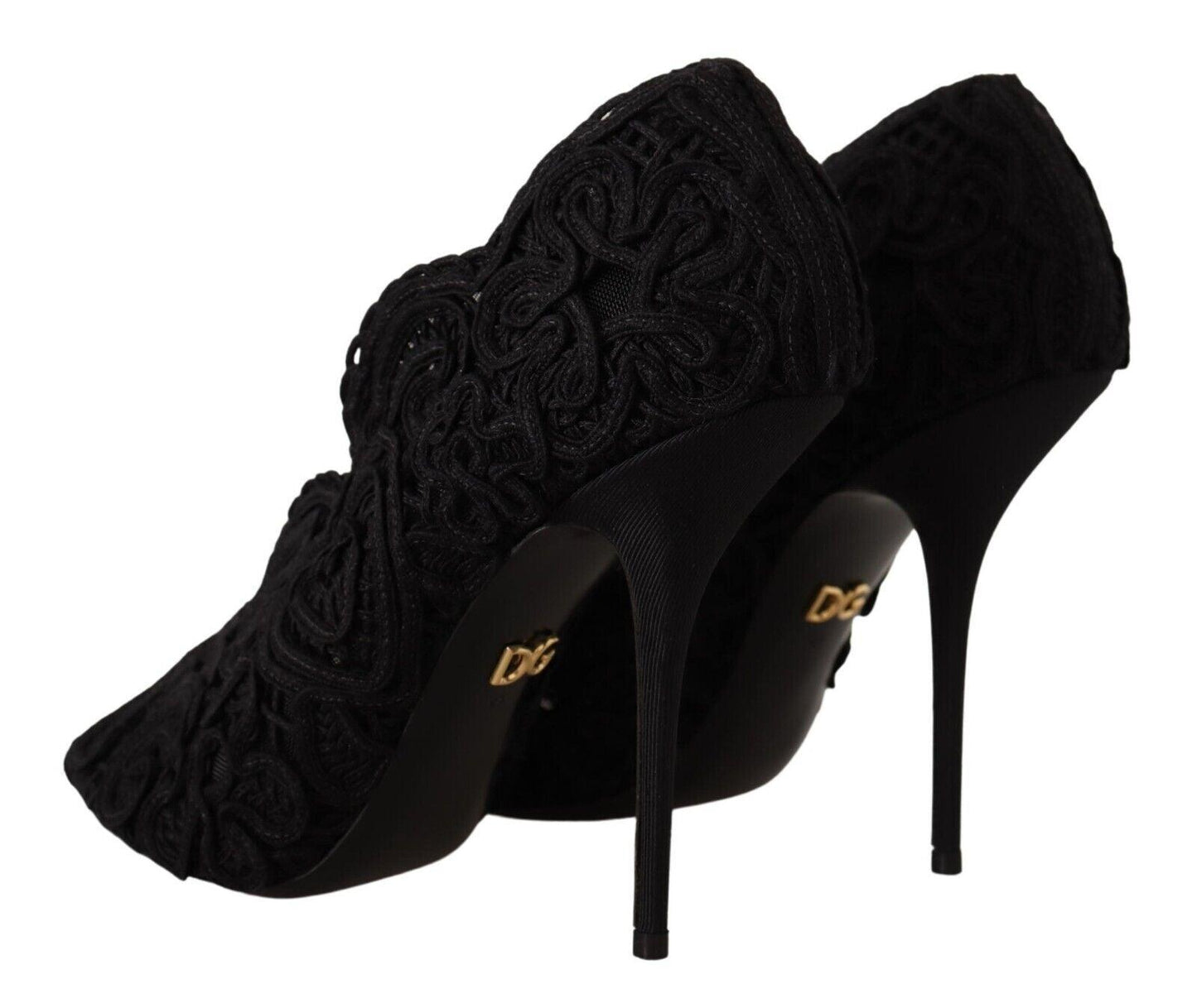 Dolce & Gabbana Elegant Black Lace Stiletto Heels - Arichezz.store