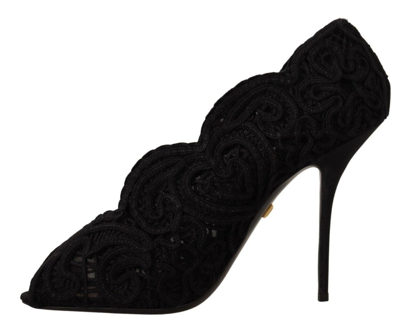 Dolce & Gabbana Elegant Black Lace Stiletto Heels - Arichezz.store