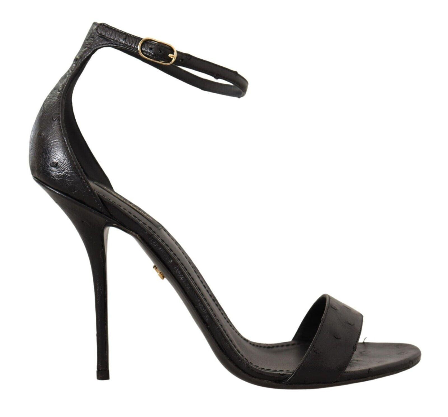 Dolce & Gabbana Elegant Ostrich Leather Ankle Strap Heels - Arichezz.store