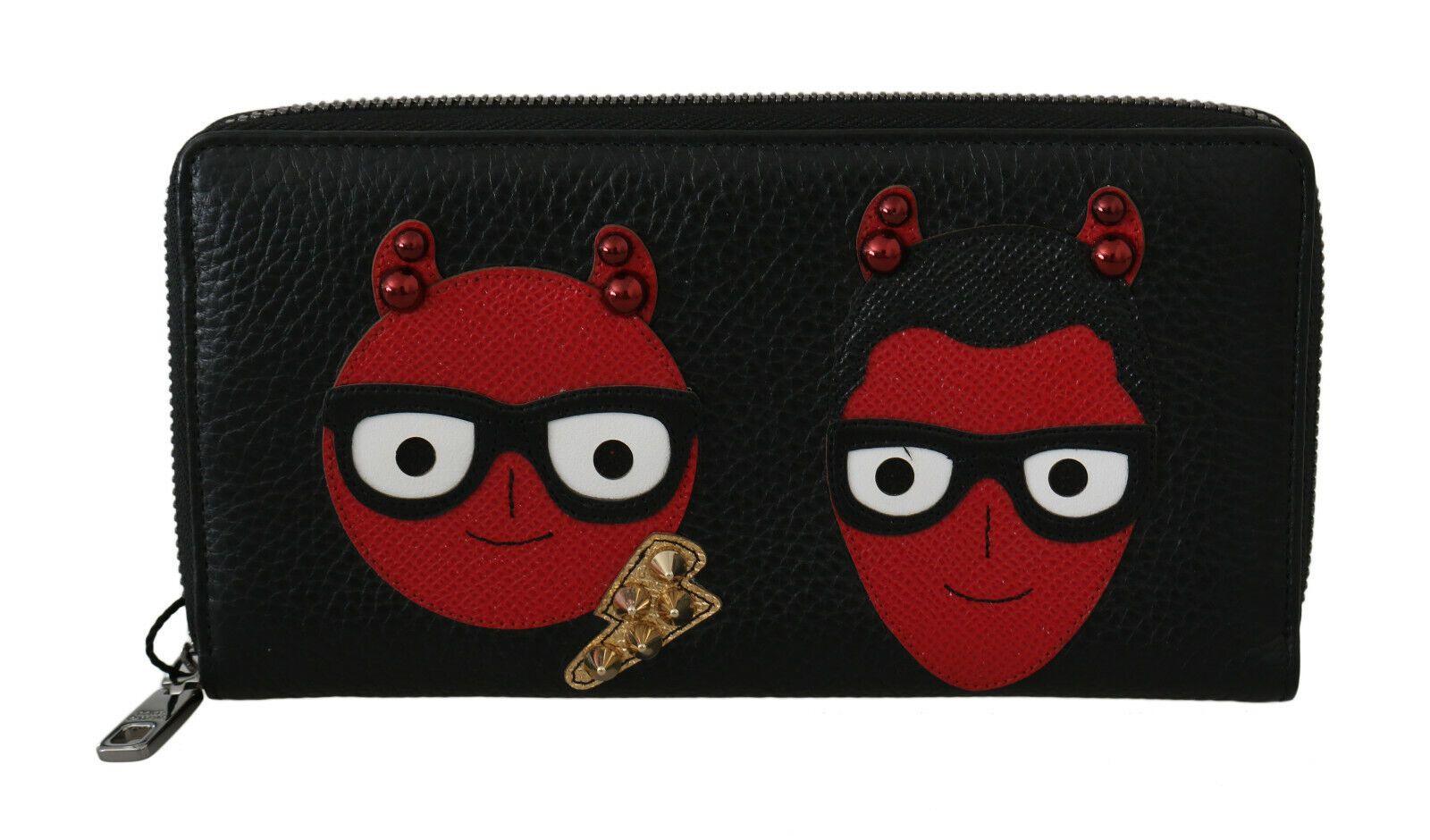 Dolce & Gabbana Chic Black and Red Leather Continental Wallet - Arichezz.store