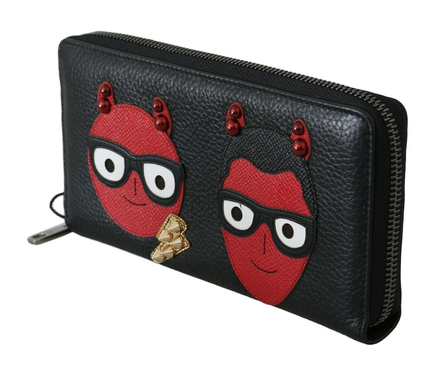 Dolce & Gabbana Chic Black and Red Leather Continental Wallet - Arichezz.store