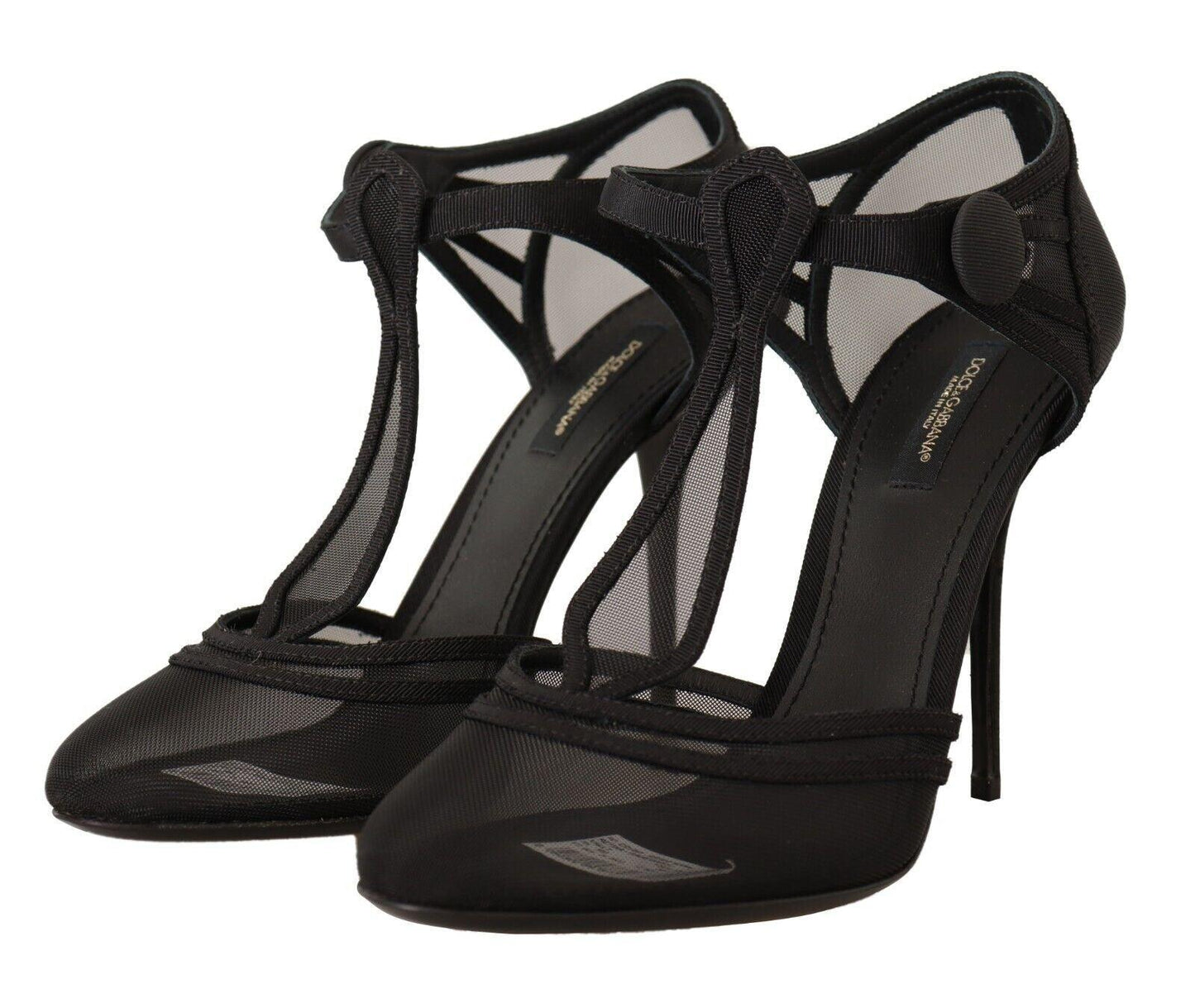 Dolce & Gabbana Elegant Mesh T-Strap Stiletto Pumps - Arichezz.store