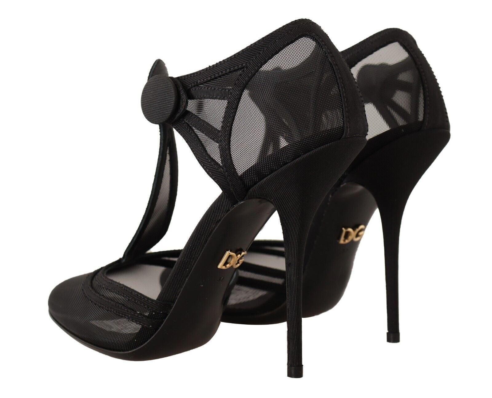 Dolce & Gabbana Elegant Mesh T-Strap Stiletto Pumps - Arichezz.store