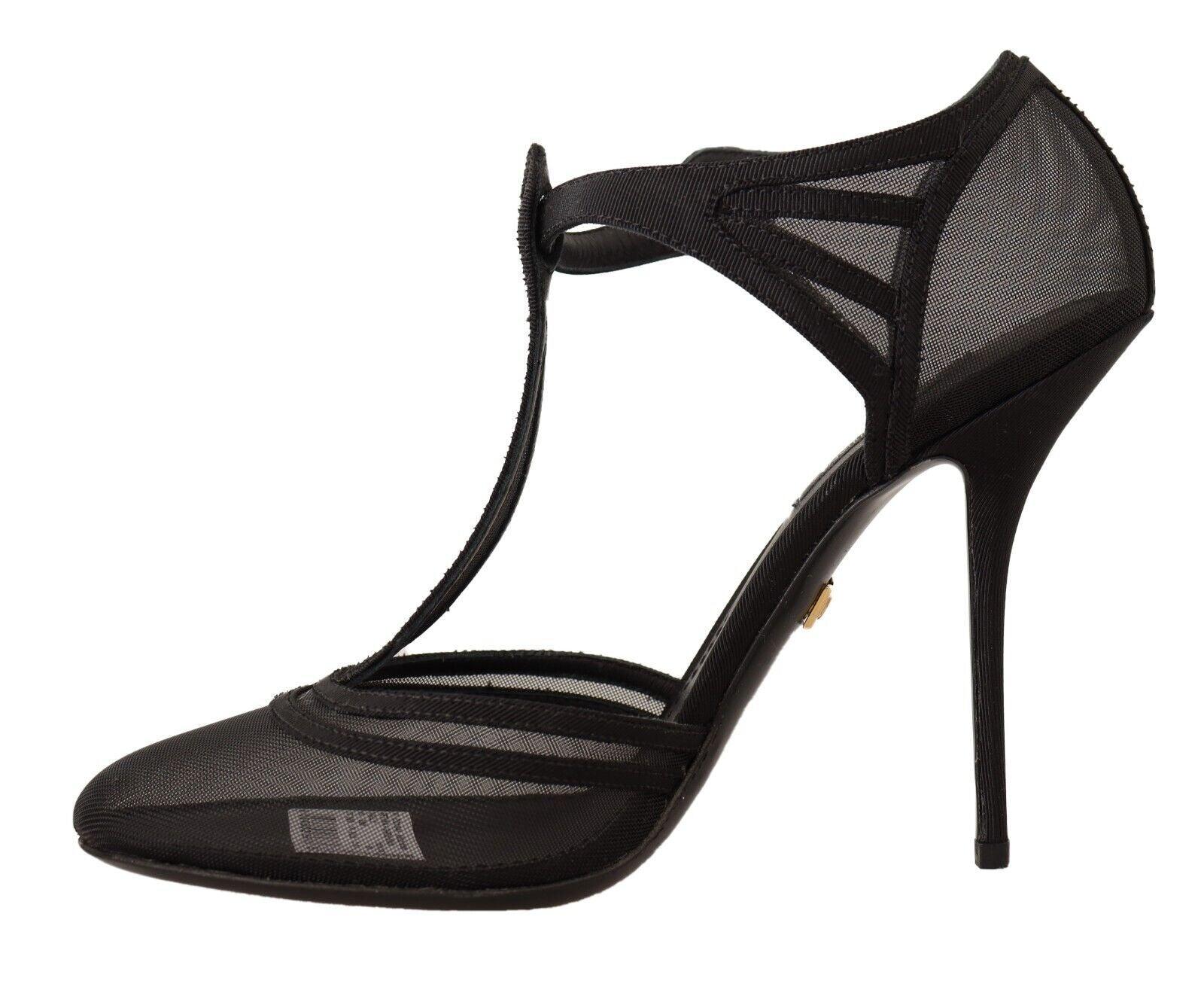 Dolce & Gabbana Elegant Mesh T-Strap Stiletto Pumps - Arichezz.store