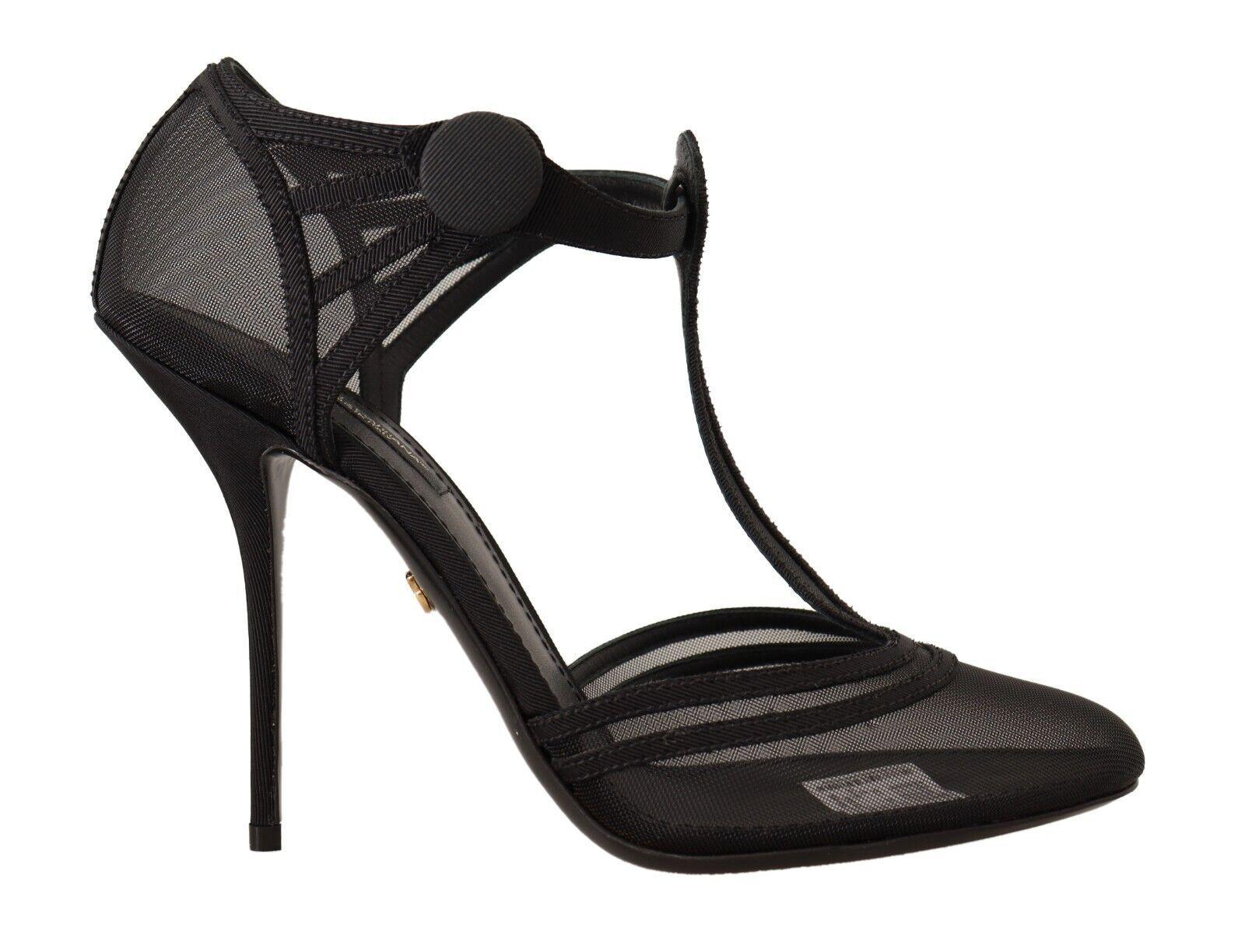 Dolce & Gabbana Elegant Mesh T-Strap Stiletto Pumps - Arichezz.store