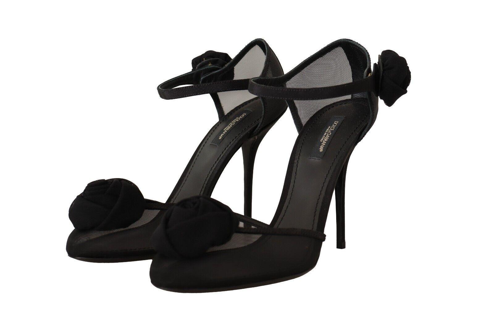 Dolce & Gabbana Elegant Black Mesh Heels Pumps - Arichezz.store