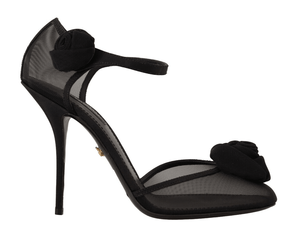 Dolce & Gabbana Elegant Black Mesh Heels Pumps - Arichezz.store