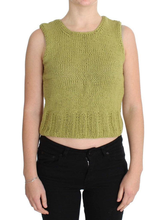 PINK MEMORIES Chic Green Knitted Sleeveless Vest Sweater - Arichezz.store