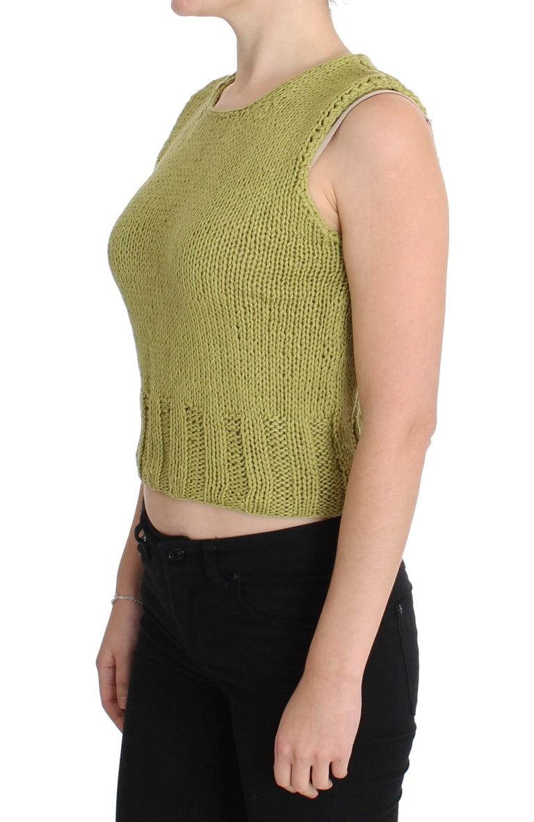 PINK MEMORIES Chic Green Knitted Sleeveless Vest Sweater - Arichezz.store