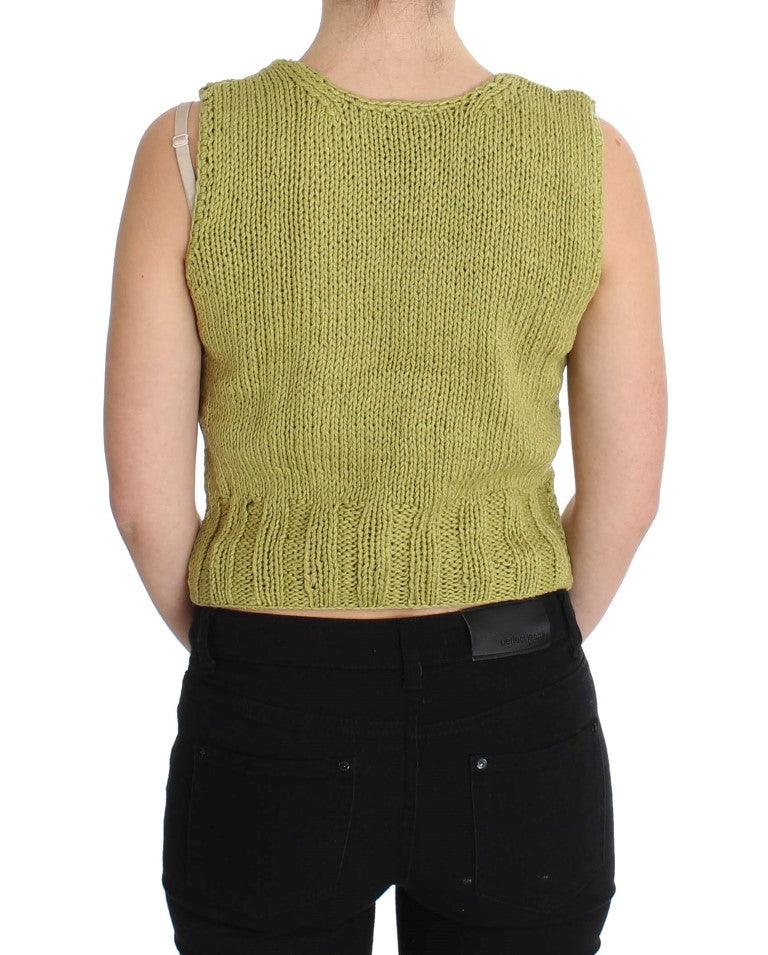 PINK MEMORIES Chic Green Knitted Sleeveless Vest Sweater - Arichezz.store