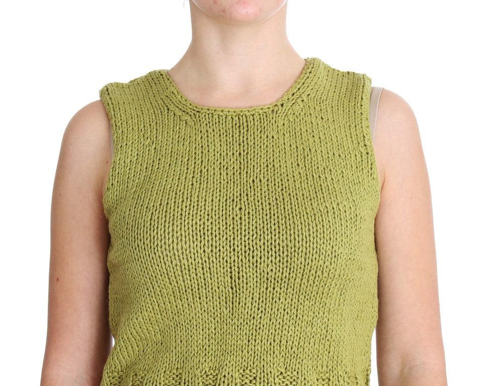 PINK MEMORIES Chic Green Knitted Sleeveless Vest Sweater - Arichezz.store