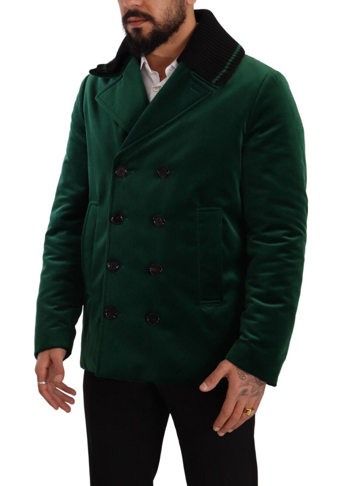 Dolce & Gabbana Elegant Velvet Double Breasted Overcoat - Arichezz.store