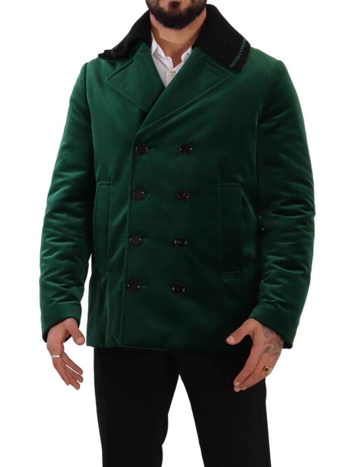 Dolce & Gabbana Elegant Velvet Double Breasted Overcoat - Arichezz.store