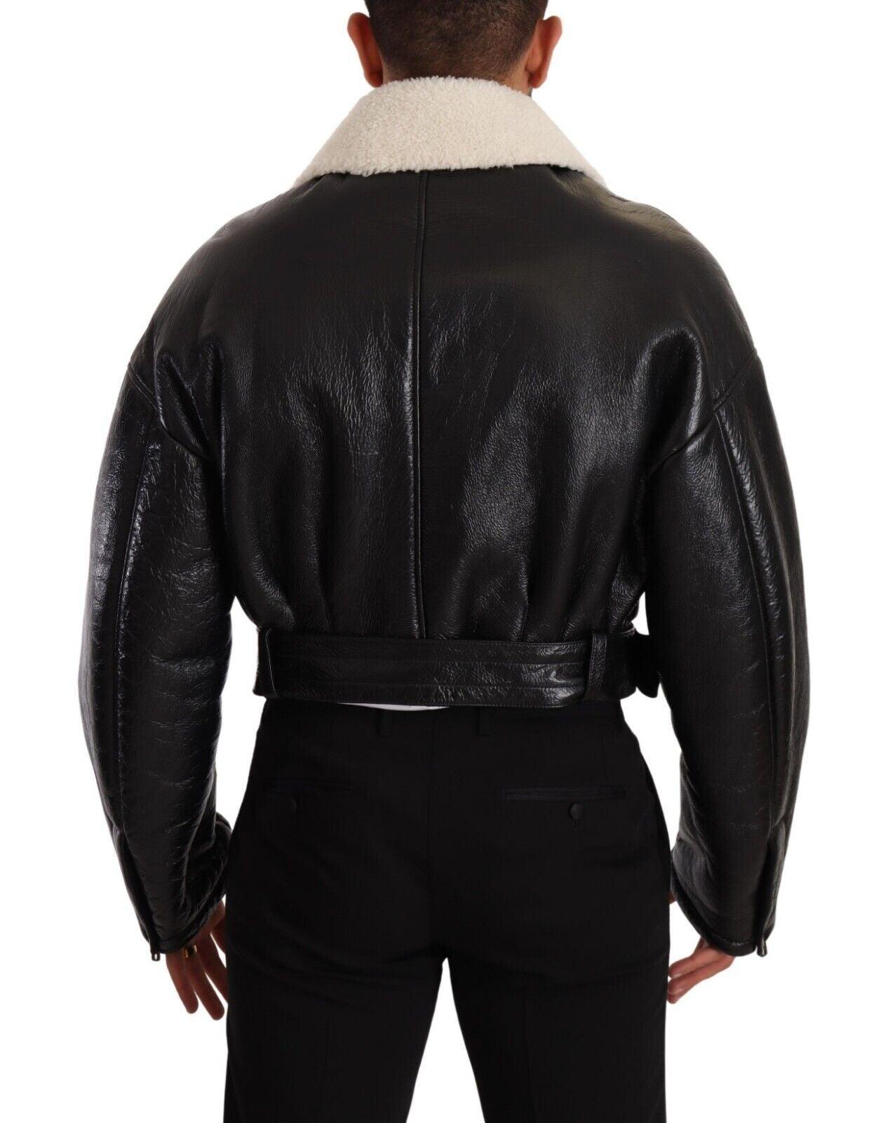 Dolce & Gabbana Elegant Shearling Biker Jacket - Arichezz.store