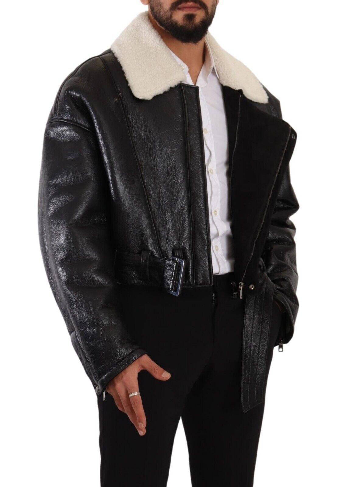 Dolce & Gabbana Elegant Shearling Biker Jacket - Arichezz.store