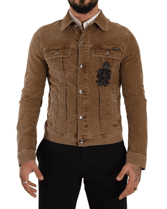 Dolce & Gabbana Elegant Corduroy Logo Jacket - Arichezz.store