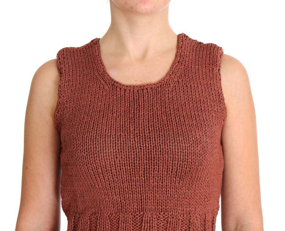 PINK MEMORIES Chic Red Sleeveless Knit Vest Sweater - Arichezz.store