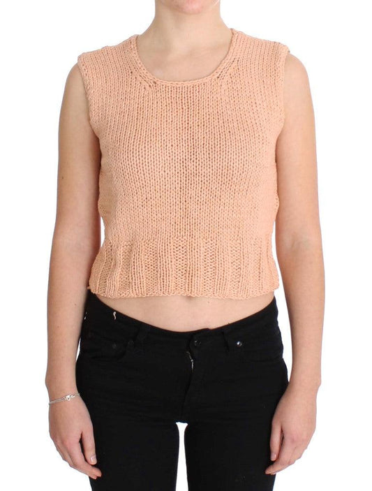 PINK MEMORIES Elegant Pink Knitted Sleeveless Vest Sweater - Arichezz.store