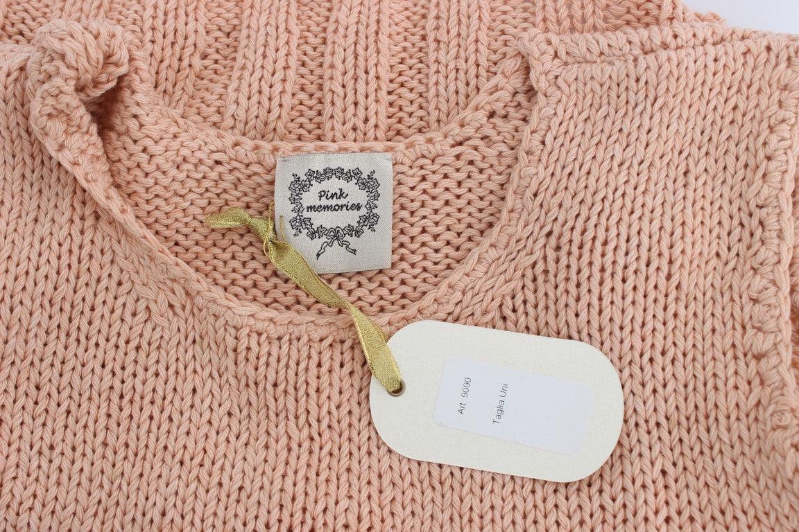 PINK MEMORIES Elegant Pink Knitted Sleeveless Vest Sweater - Arichezz.store