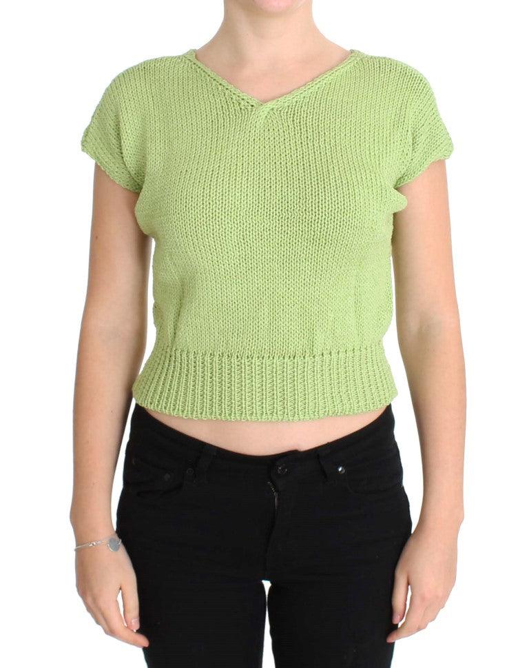 PINK MEMORIES Elegant Green Knitted Sleeveless Vest Sweater - Arichezz.store