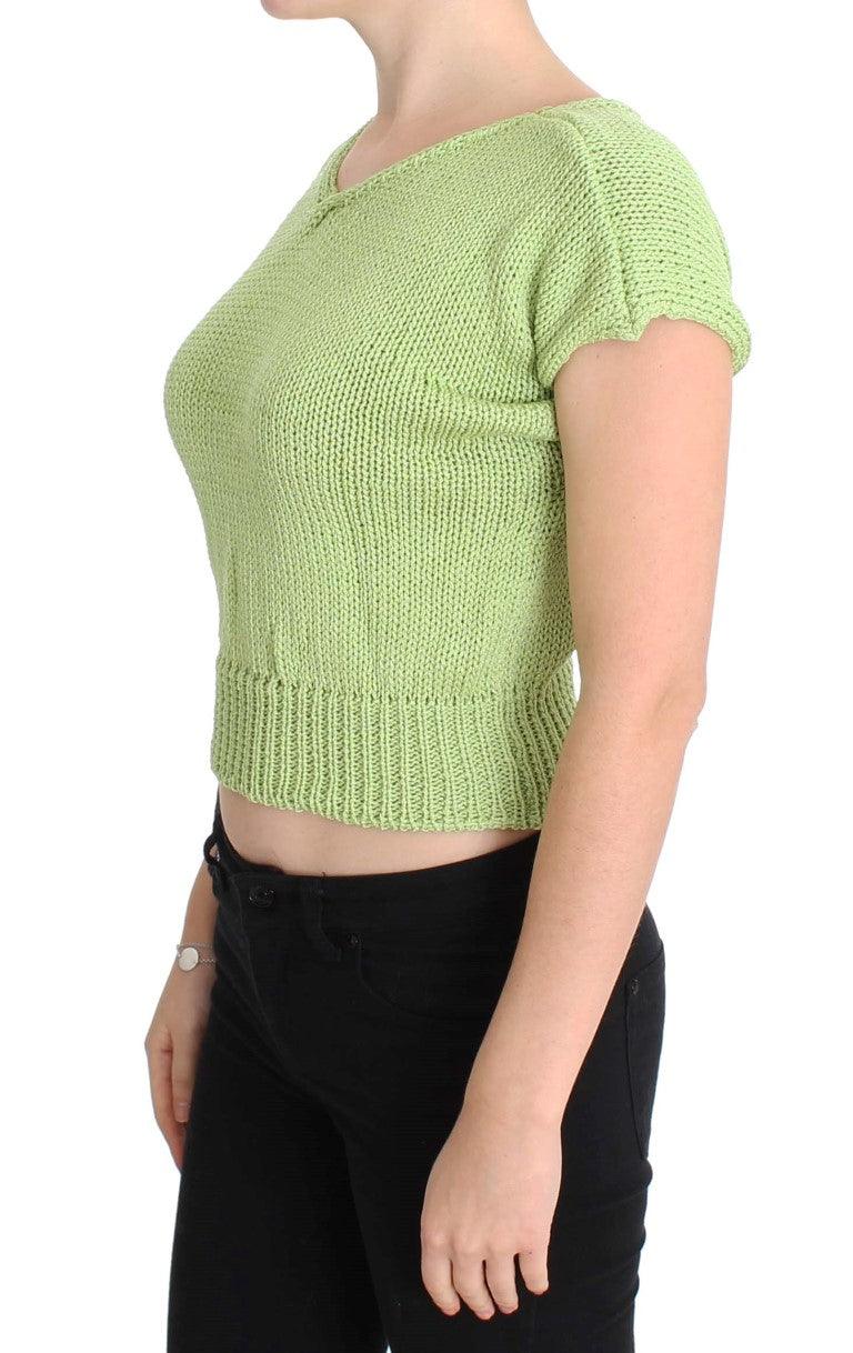 PINK MEMORIES Elegant Green Knitted Sleeveless Vest Sweater - Arichezz.store