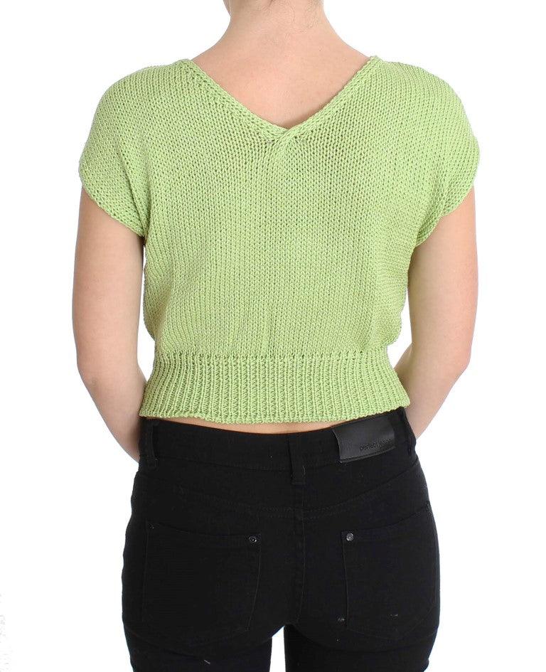 PINK MEMORIES Elegant Green Knitted Sleeveless Vest Sweater - Arichezz.store