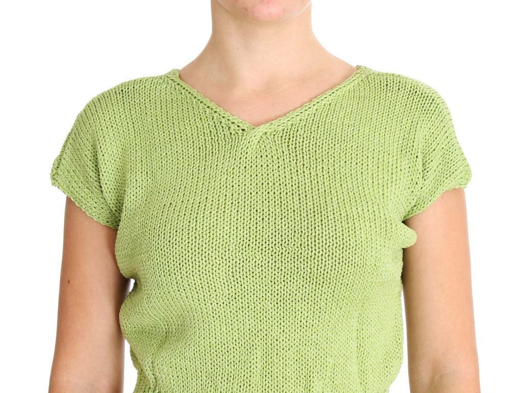 PINK MEMORIES Elegant Green Knitted Sleeveless Vest Sweater - Arichezz.store