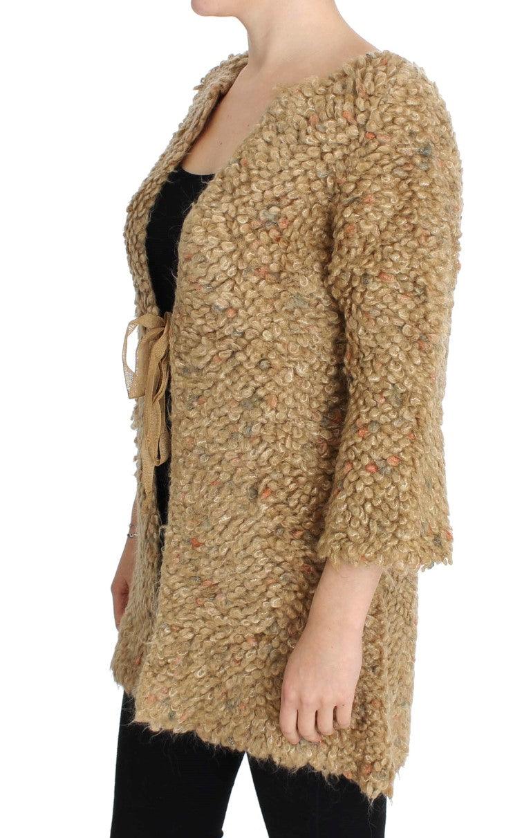 PINK MEMORIES Elegant Beige Sweatercoat Cape - Arichezz.store