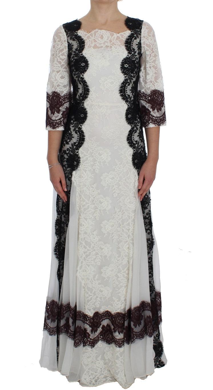 Dolce & Gabbana Floral Lace Silk Blend Maxi Dress - Arichezz.store