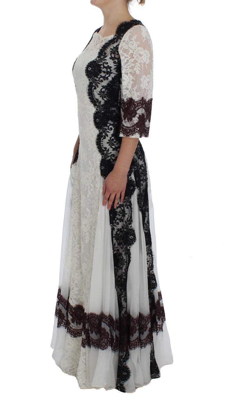 Dolce & Gabbana Floral Lace Silk Blend Maxi Dress - Arichezz.store