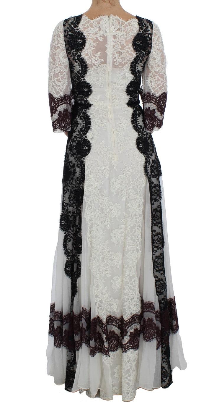 Dolce & Gabbana Floral Lace Silk Blend Maxi Dress - Arichezz.store