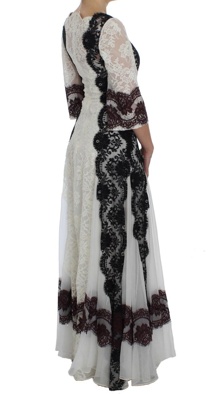 Dolce & Gabbana Floral Lace Silk Blend Maxi Dress - Arichezz.store