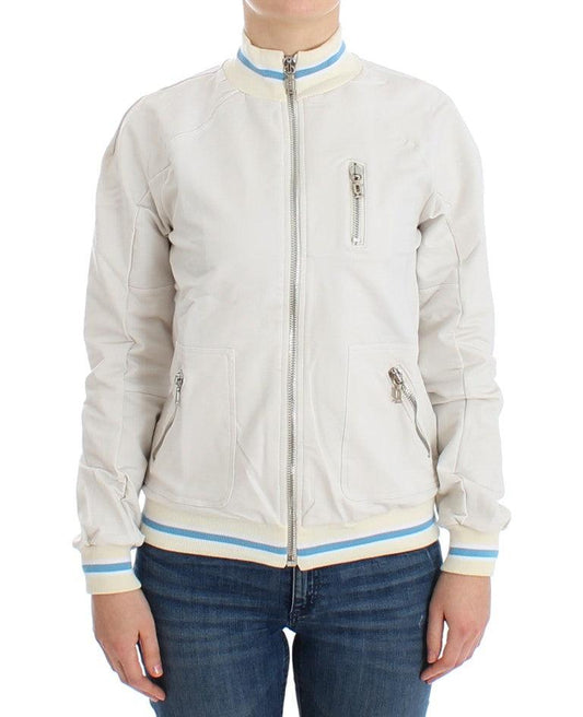 John Galliano Elegant White Zip Cardigan - Arichezz.store