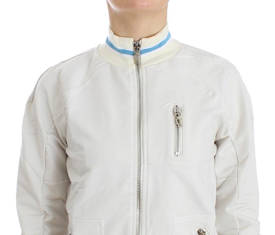 John Galliano Elegant White Zip Cardigan - Arichezz.store