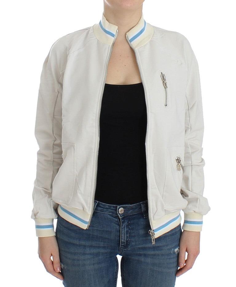 John Galliano Elegant White Zip Cardigan - Arichezz.store