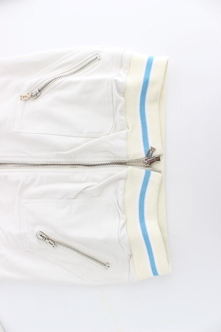 John Galliano Elegant White Zip Cardigan - Arichezz.store