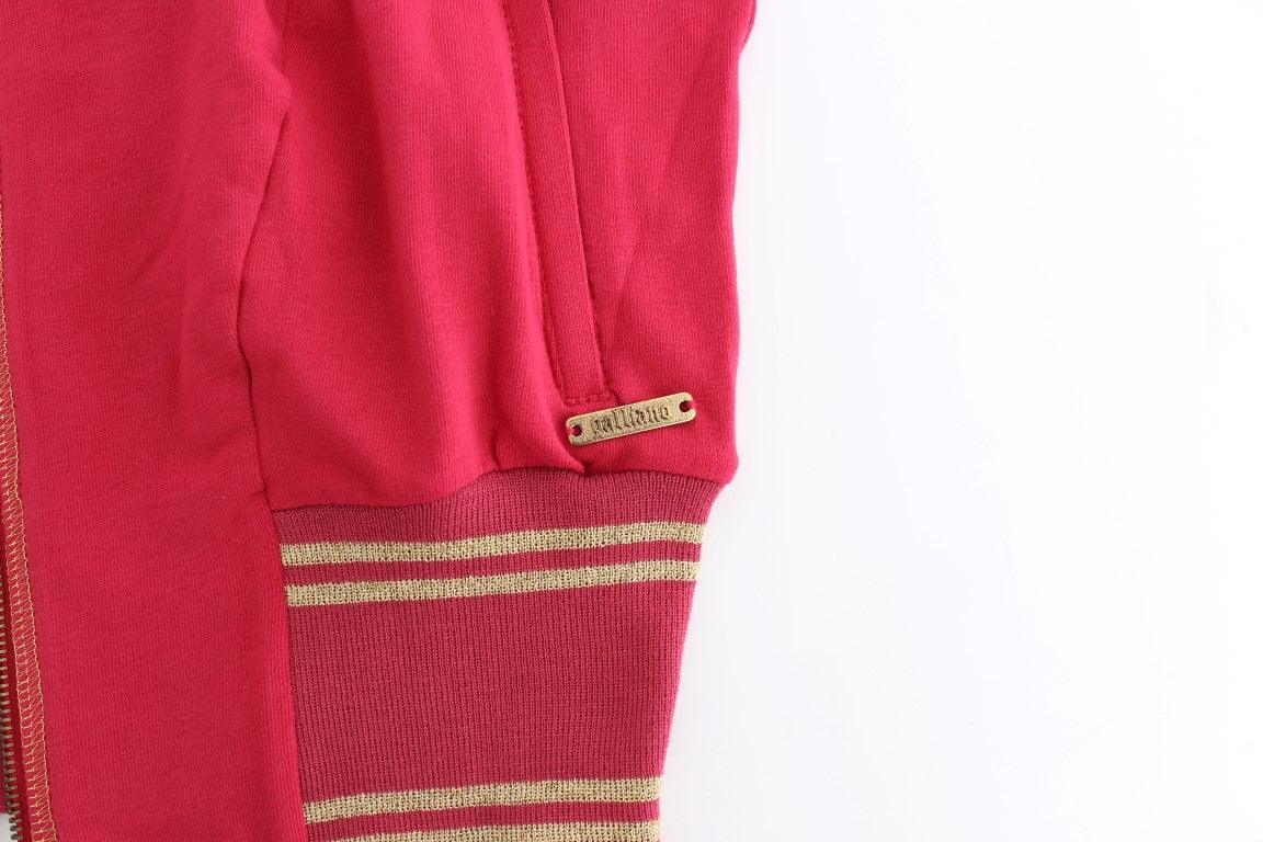 John Galliano Elegant Pink Zip Cardigan with Logo Detailing - Arichezz.store