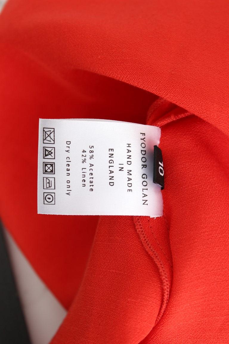 Fyodor Golan Radiant Red Linen Blend Artisan Dress