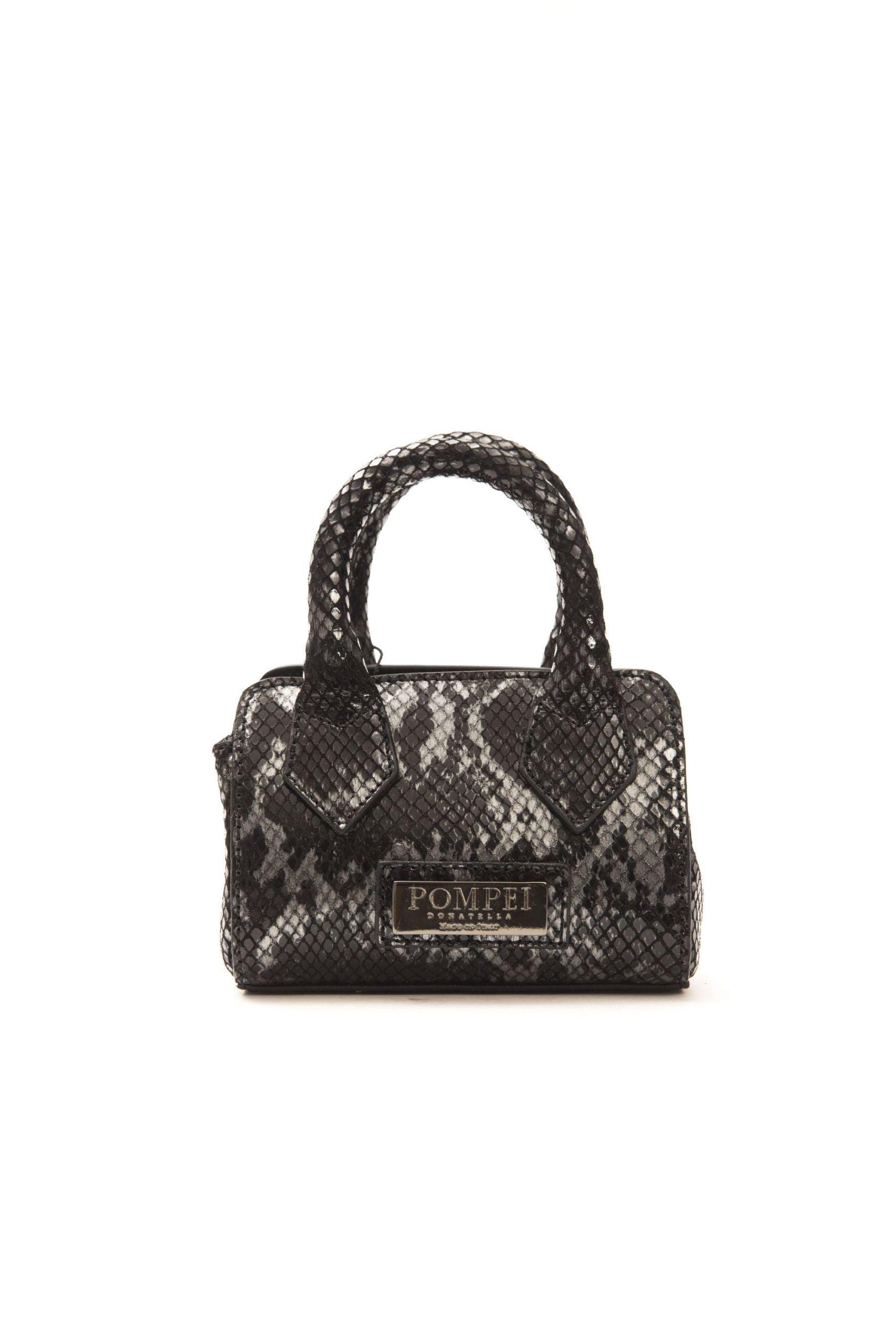 Pompei Donatella Chic Leather Mini Tote with Python Print - Arichezz.store